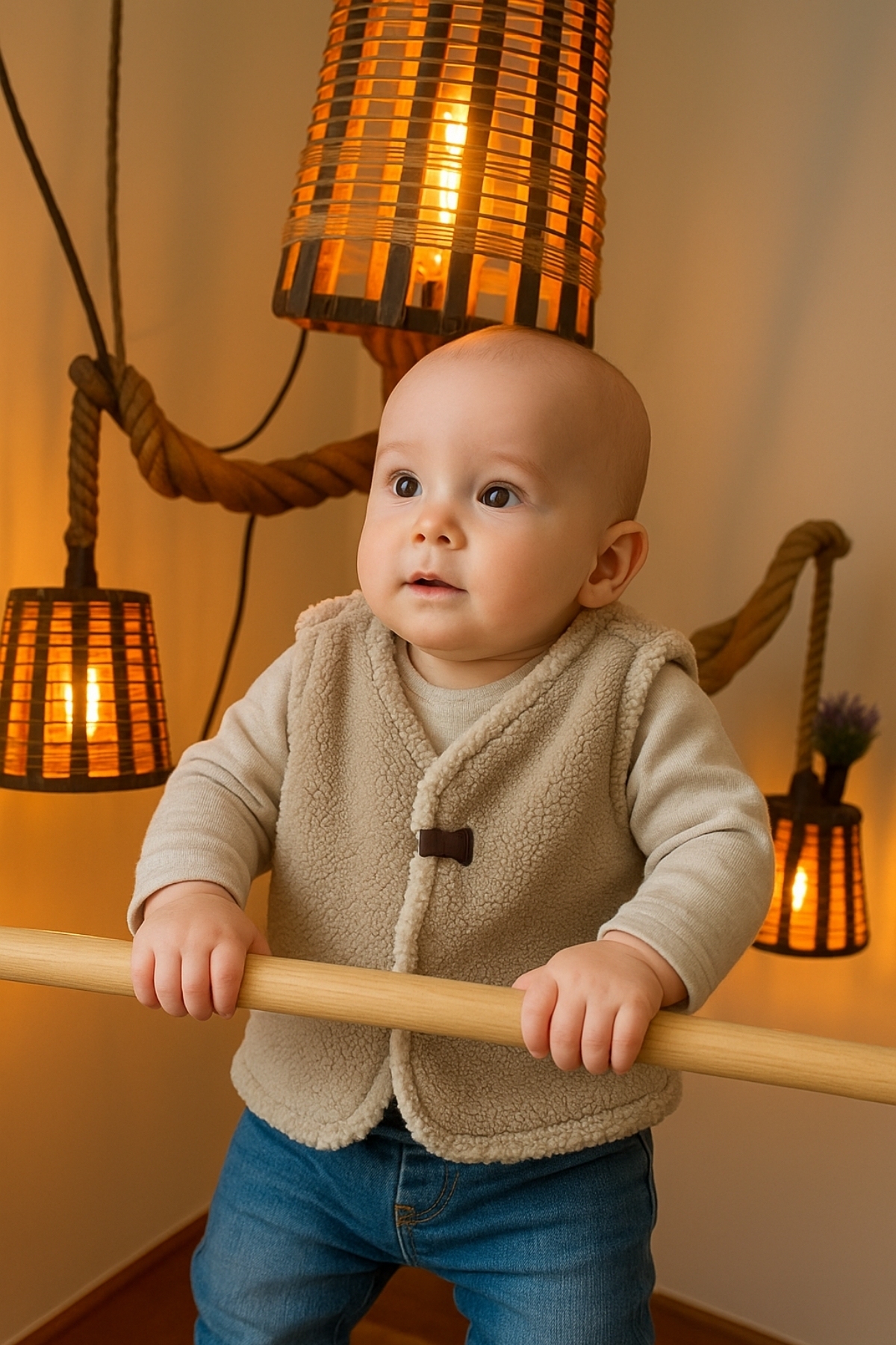 Kalın Kahverengi Yelek