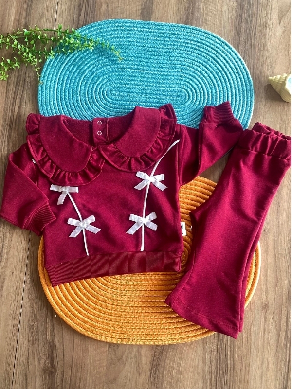 Bordo Fiyonklu Takım Bordo Fiyonklu Takım