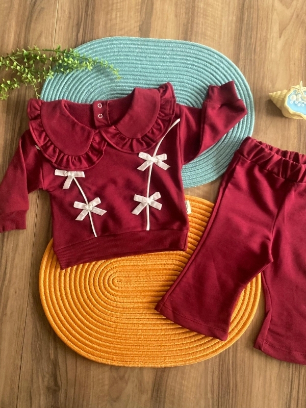 Bordo Fiyonklu Takım