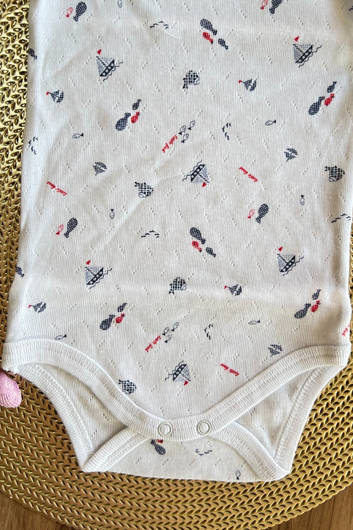 Deniz Temalı Çıtçıtlı Zıbın