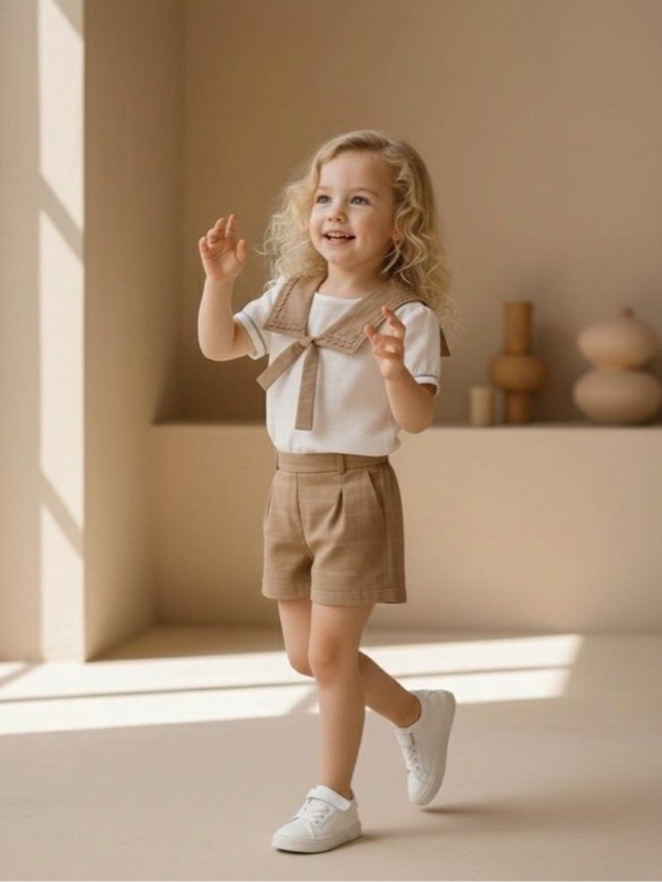 Kız Çocuk Keten Takım