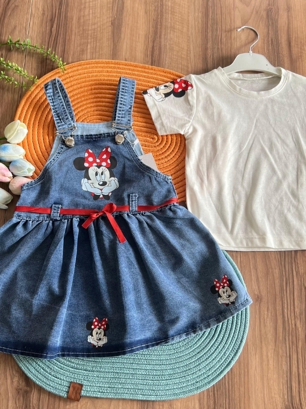 Kız Çocuk Mickey Salopet Elbise
