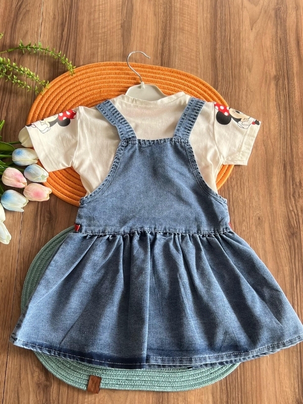 Kız Çocuk Mickey Salopet Elbise