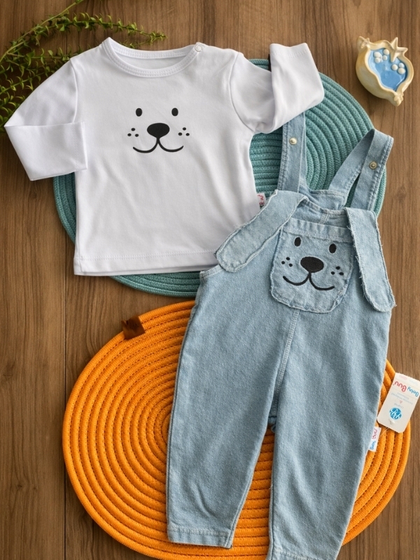 Köpekli 2'li Salopet Takım