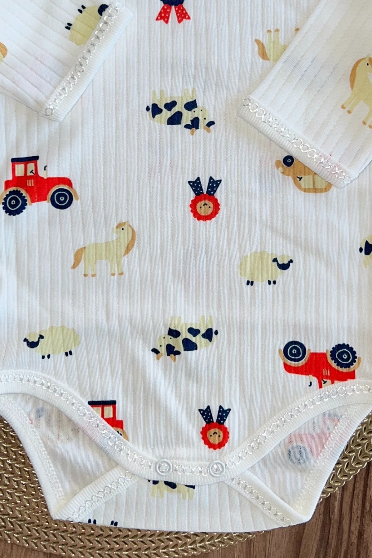 Traktör Desen Çıtçıtlı Zıbın