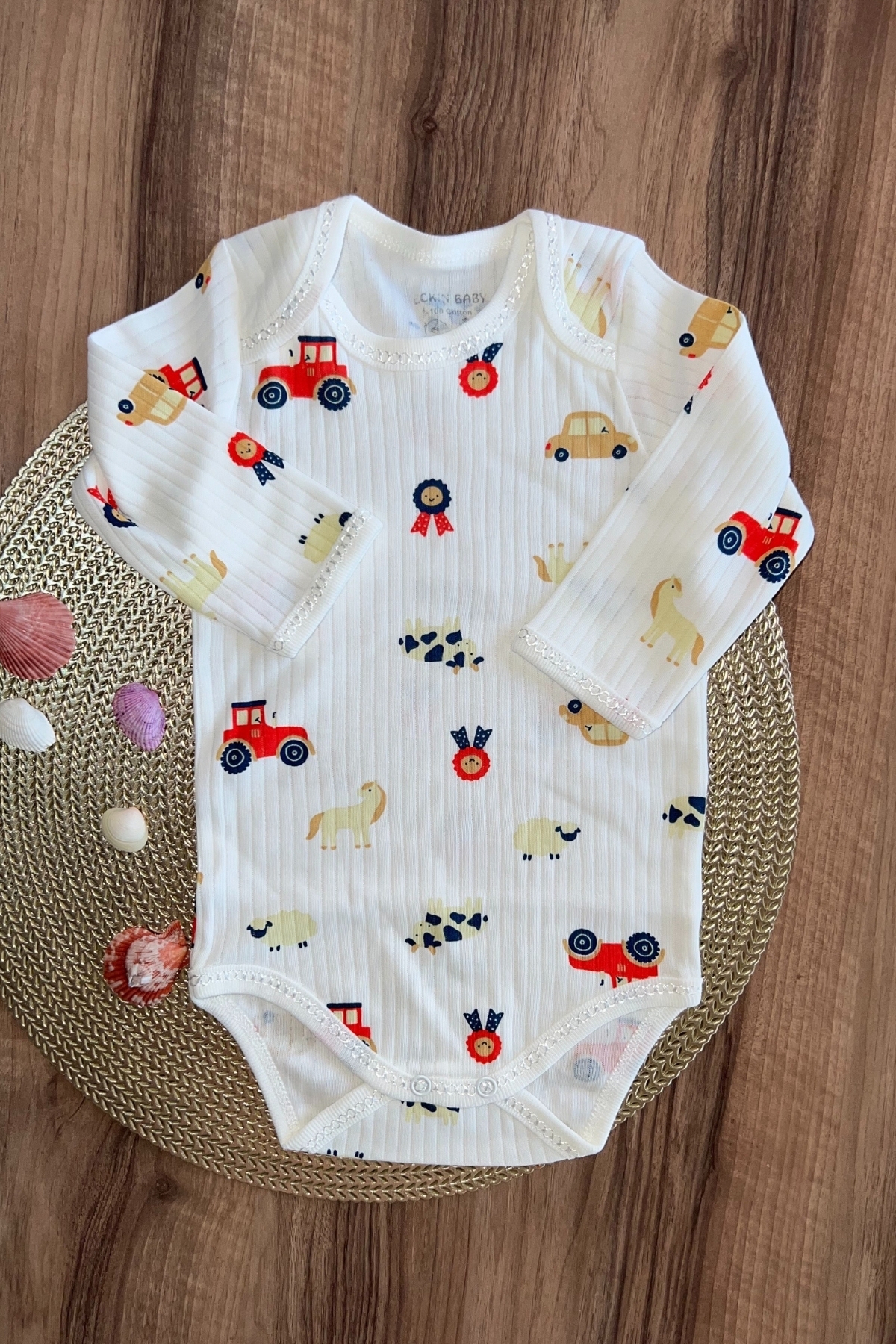 Traktör Desen Çıtçıtlı Zıbın