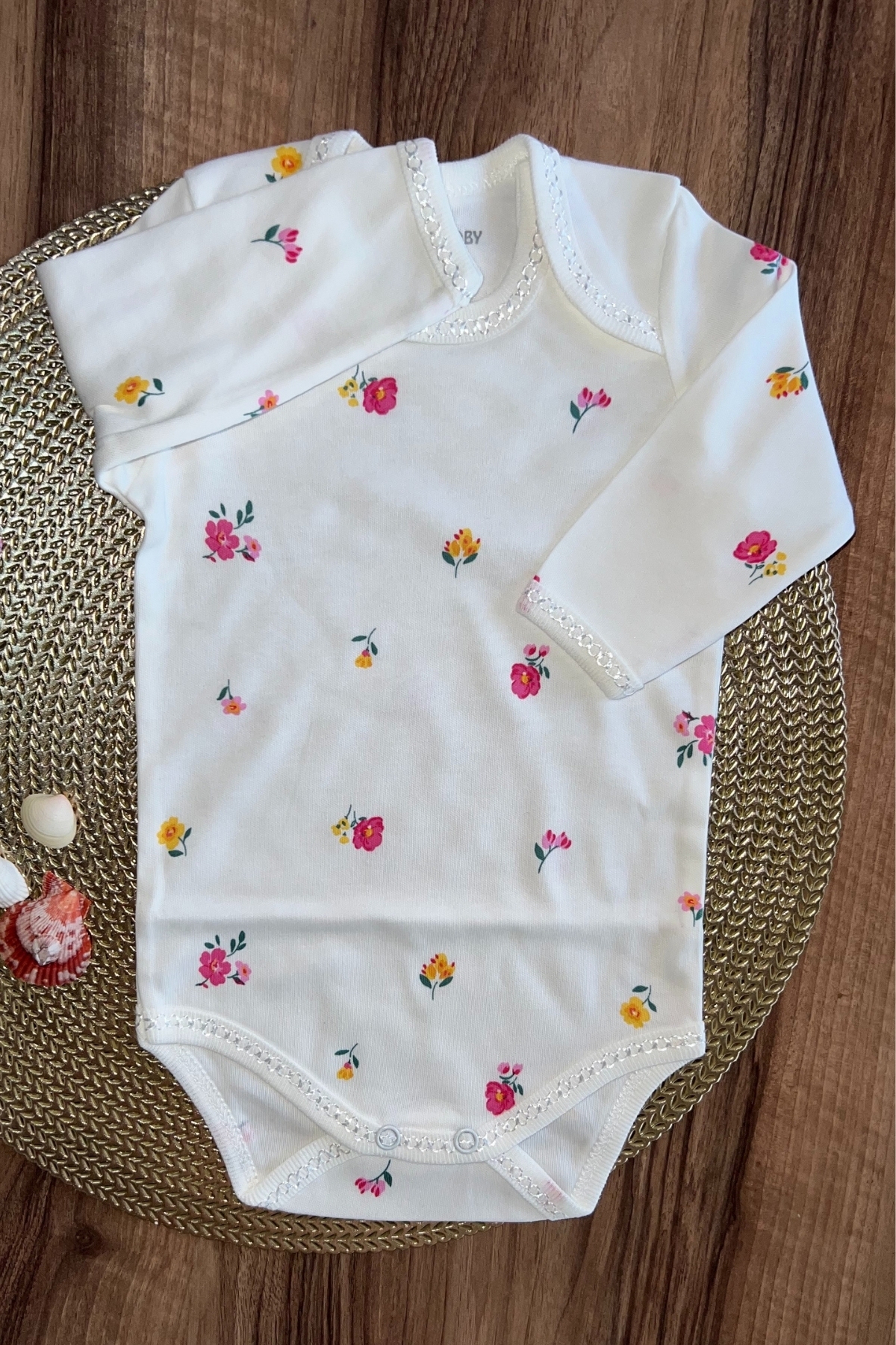 Gül Desen Uzun Kollu Zıbın