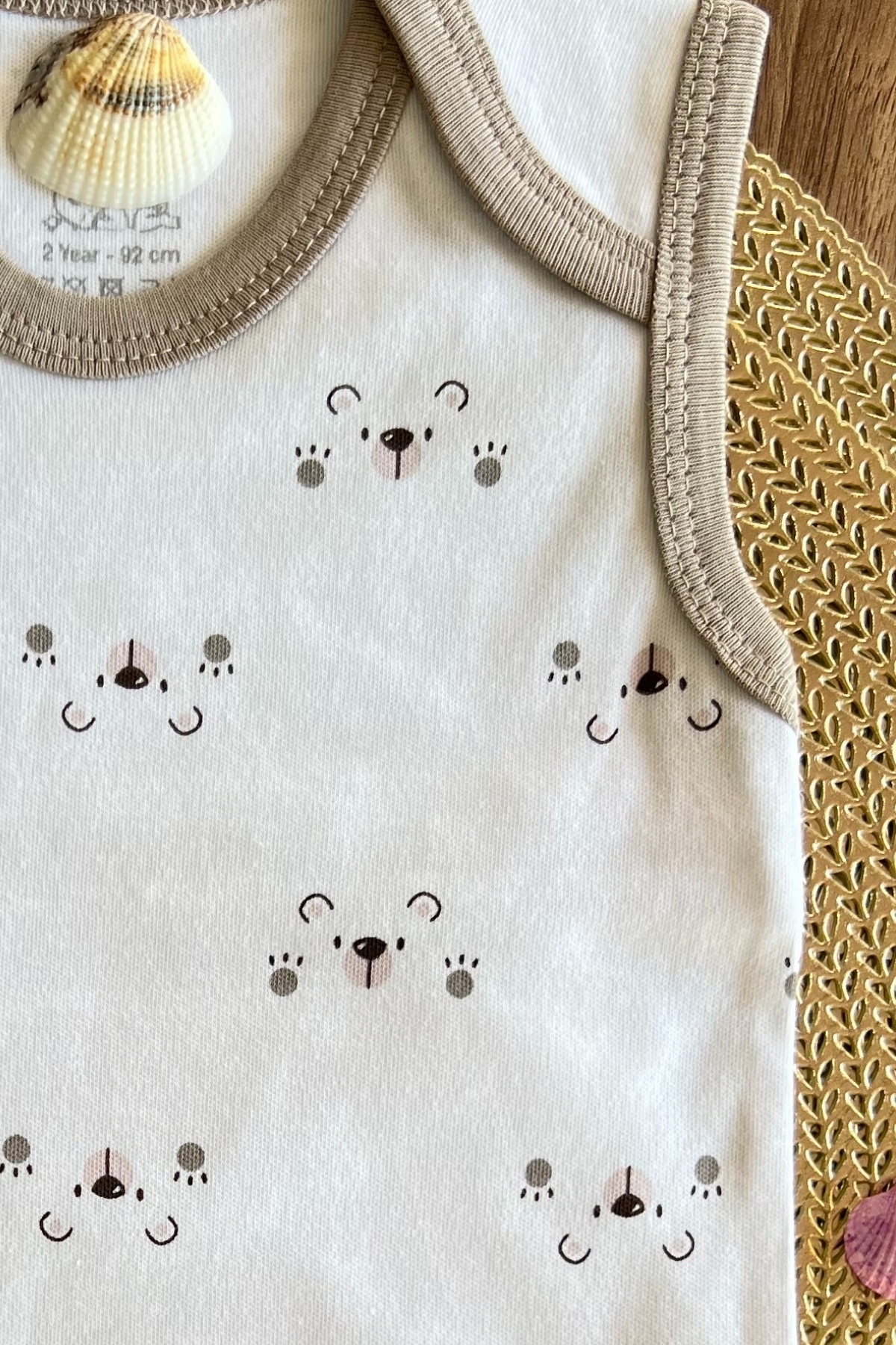 Ayıcık Desen Çıtçıtlı Zıbın