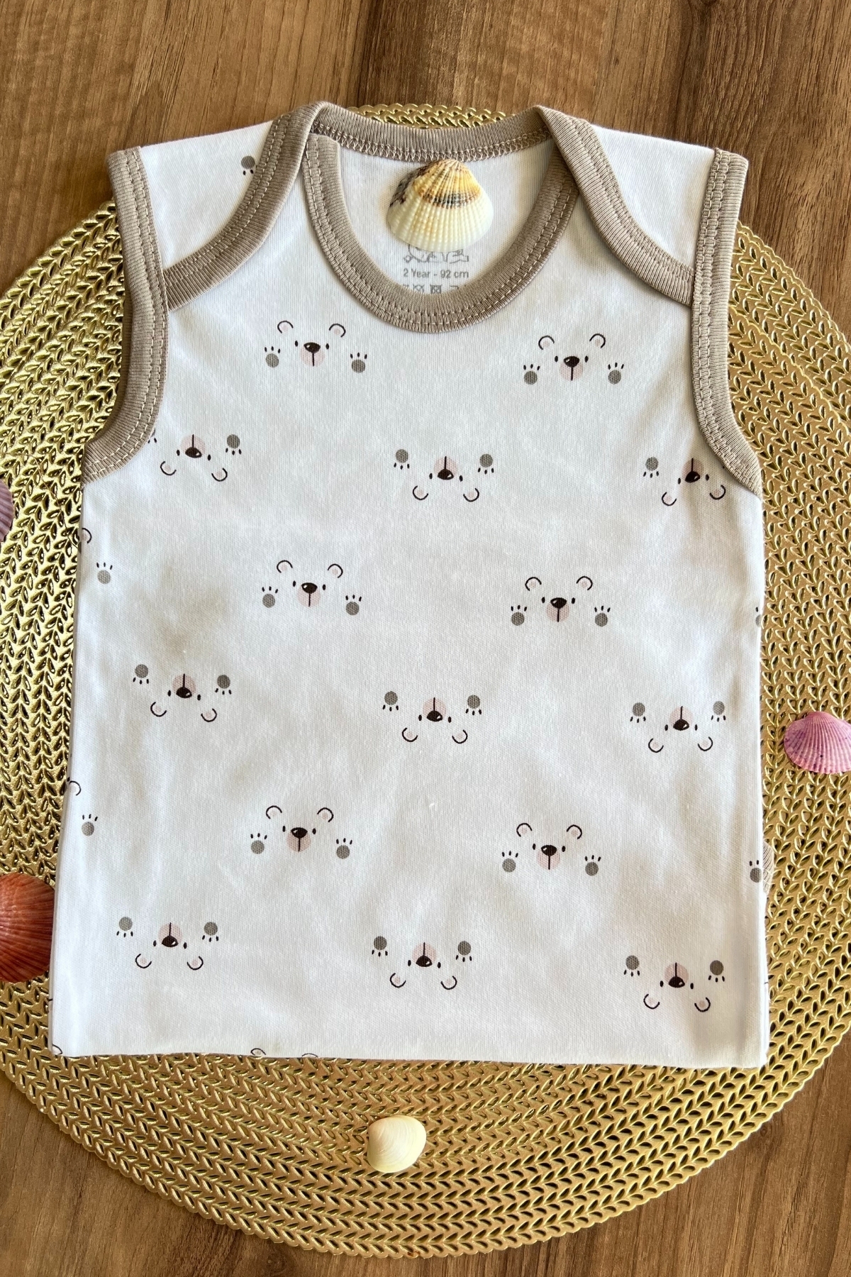 Ayıcık Desen Çıtçıtlı Zıbın