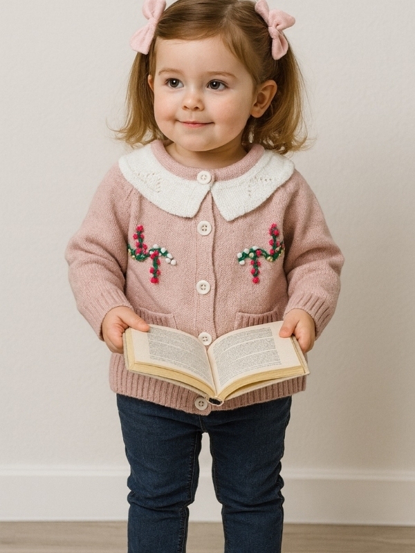 Zarif İşlemeli Kız Hırka