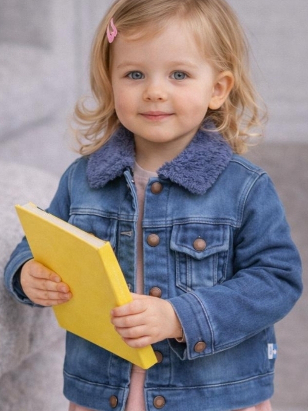 Kız Çocuk Kot Ceketli Elbise