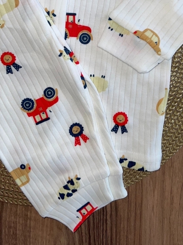 Traktör Desen Pijama Takımı