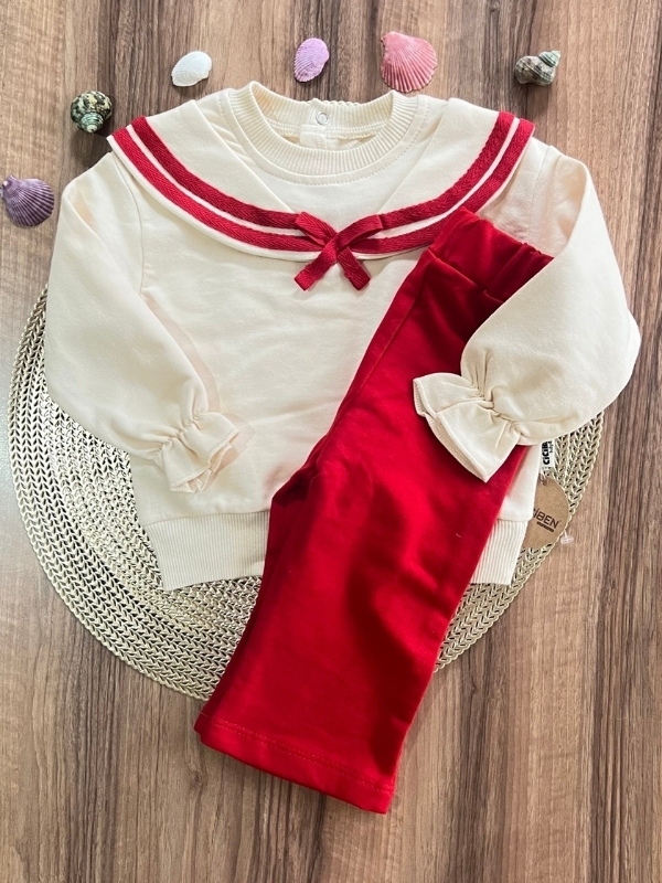 Denizci Yaka Kız Alt Üst Takım