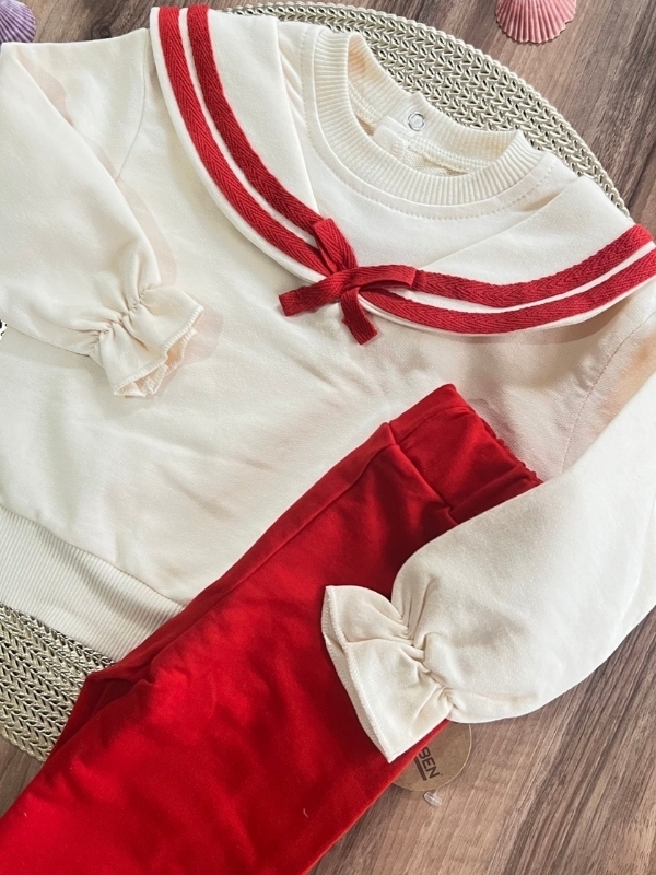 Denizci Yaka Kız Alt Üst Takım