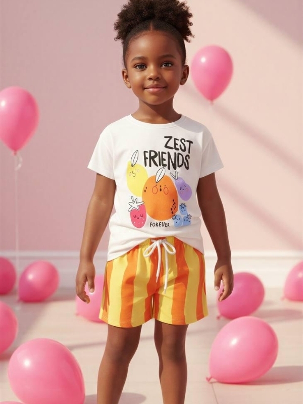 Renkli Kız Çocuk Takım