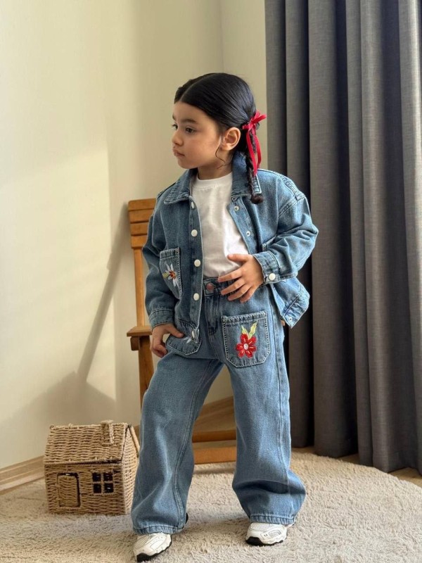 3lü Denim Takım