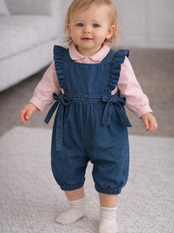 Kız Bebek Gömlekli Tulum