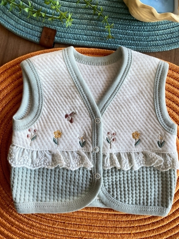 Dantel Detay Kız İnce Yelek