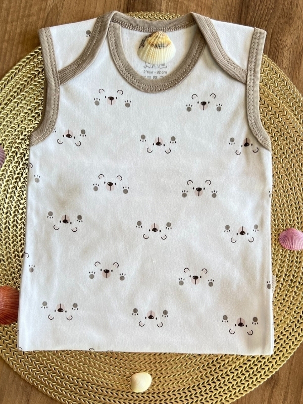 Ayıcık Desen Çıtçıtlı Zıbın