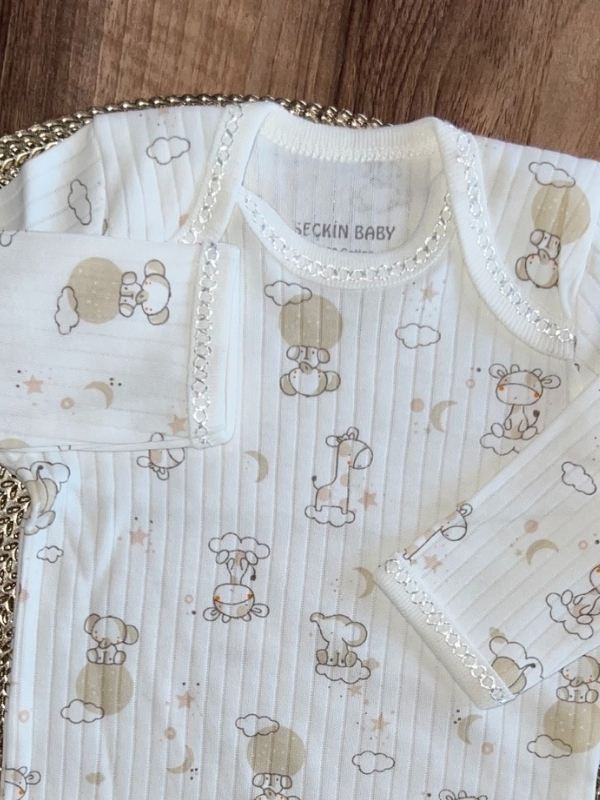 Bulut Desen Çıtçıtlı Zıbın