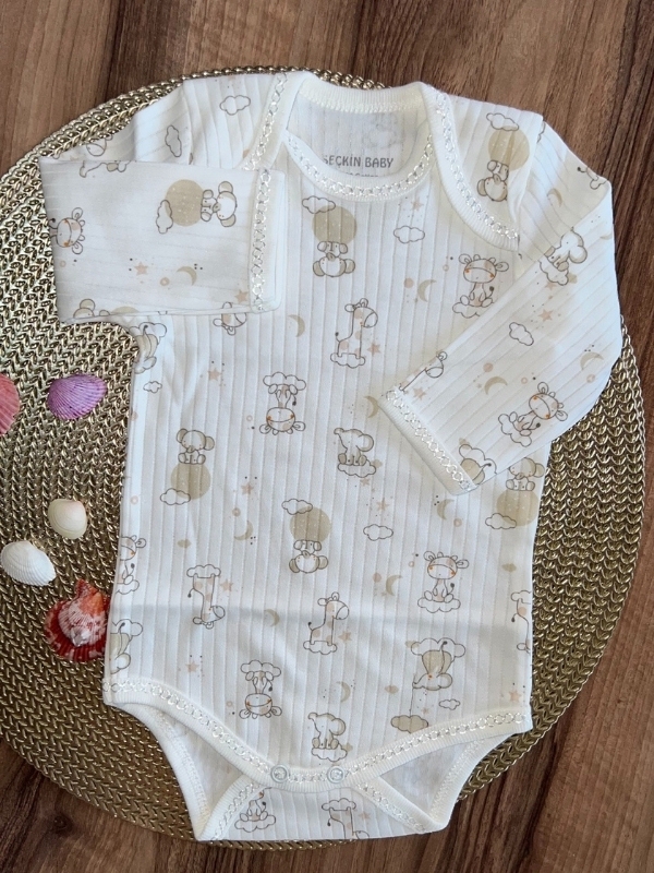 Bulut Desen Çıtçıtlı Zıbın