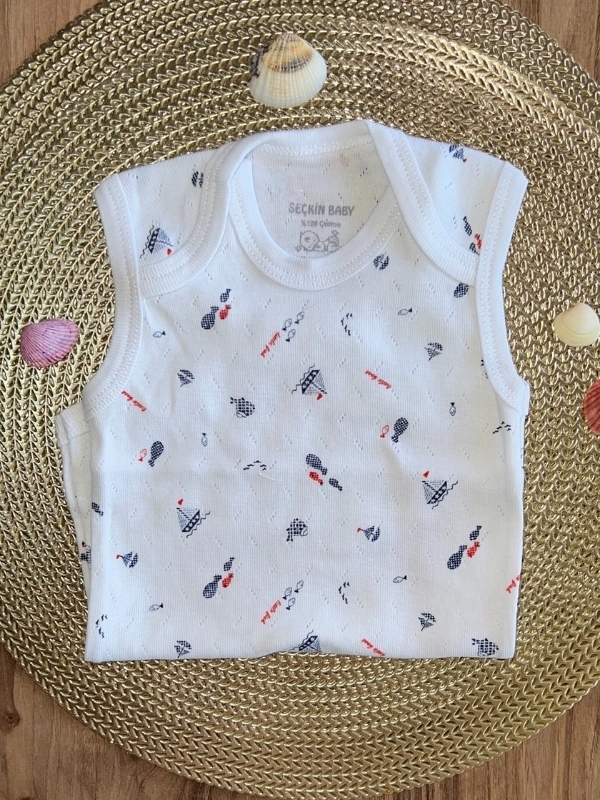 Deniz Temalı Çıtçıtlı Zıbın