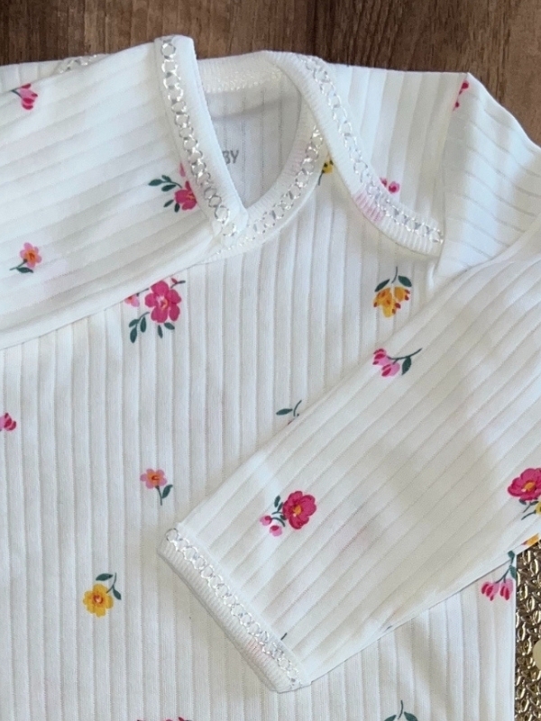 Gül Desen Uzun Kollu Zıbın