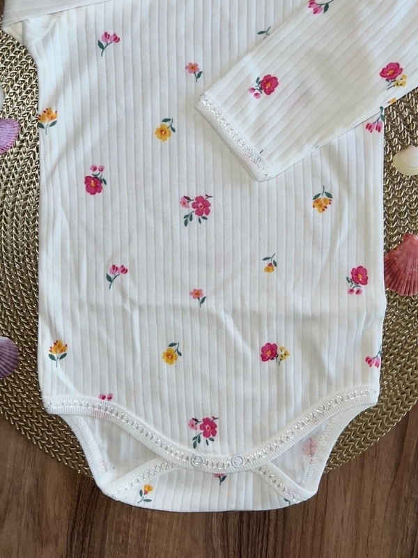 Gül Desen Uzun Kollu Zıbın