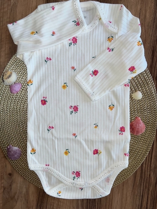 Gül Desen Uzun Kollu Zıbın