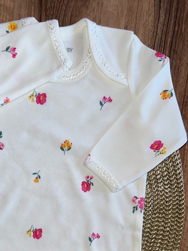 Gül Desen Uzun Kollu Zıbın