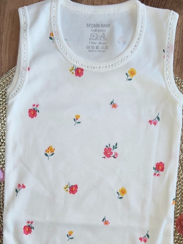 Gül Desen Kısa Kol Zıbın