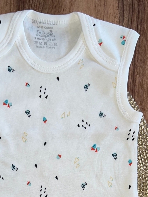 Minimal Desen Çıtçıtlı Zıbın