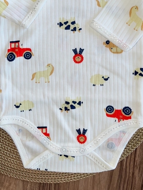 Traktör Desen Çıtçıtlı Zıbın