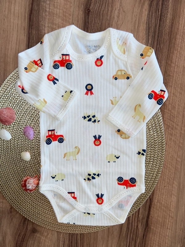 Traktör Desen Çıtçıtlı Zıbın